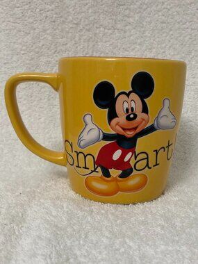 Disney Parks Mickey Mouse Funny & Smart 3D Yellow Black Coffee Tea Mug
